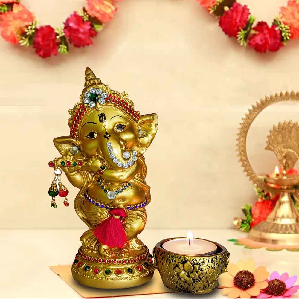 Buy Lord Ganesha Idol Playing Bansuri Online Call 8884243583 Lord